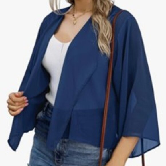 plus size  Short Sleeve Kimono /coverup bolero Lightweight Cover Up Shrug SZ 2X - Picture 1 of 16